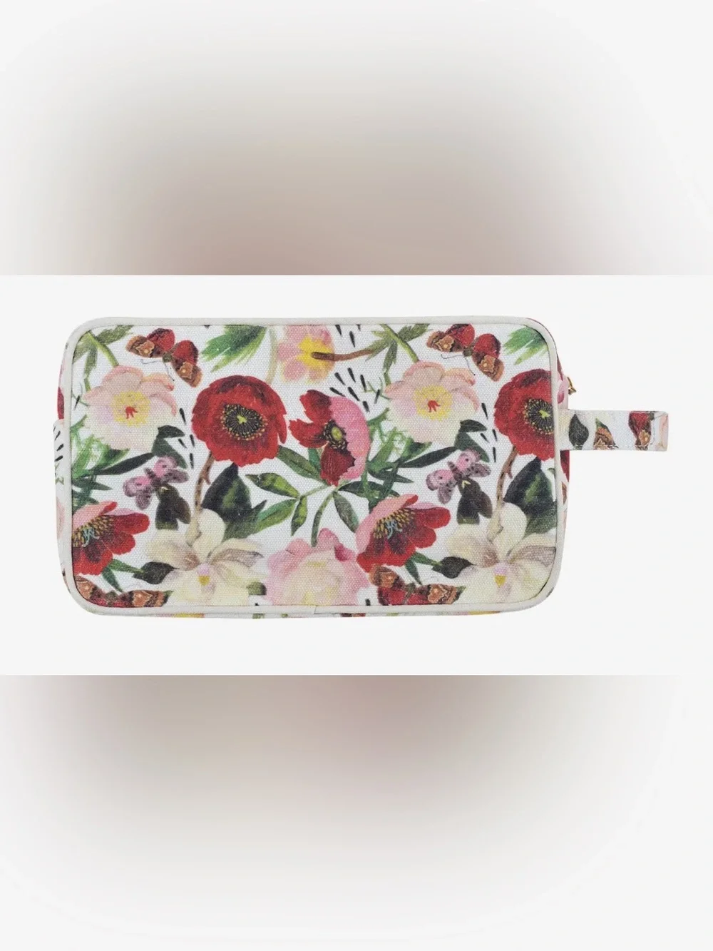 NWT BV by Bruno Visconti Dopp Kit Peonies Travel Cosmetic Bag Red Floral